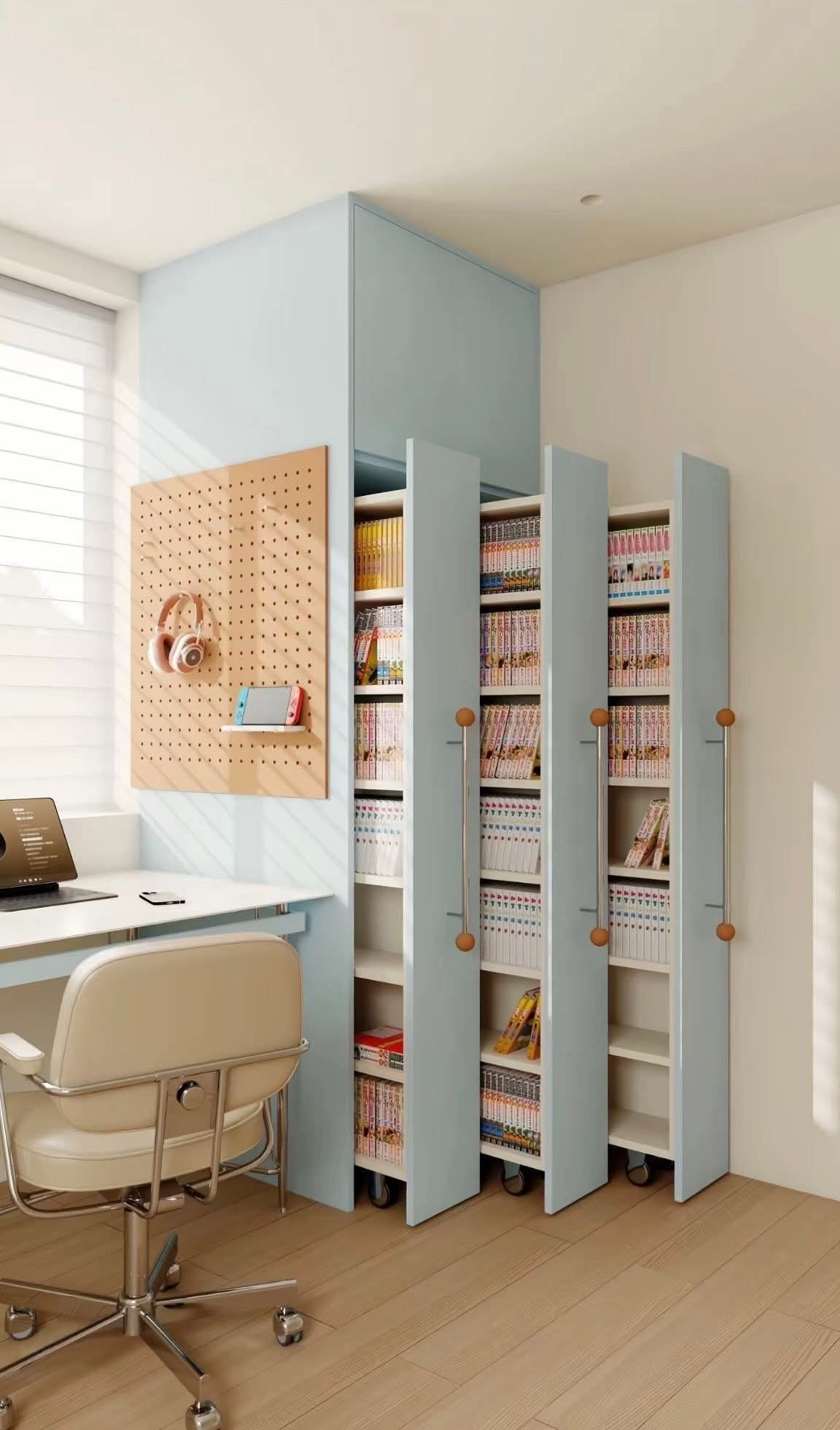 Compact study and storage zone